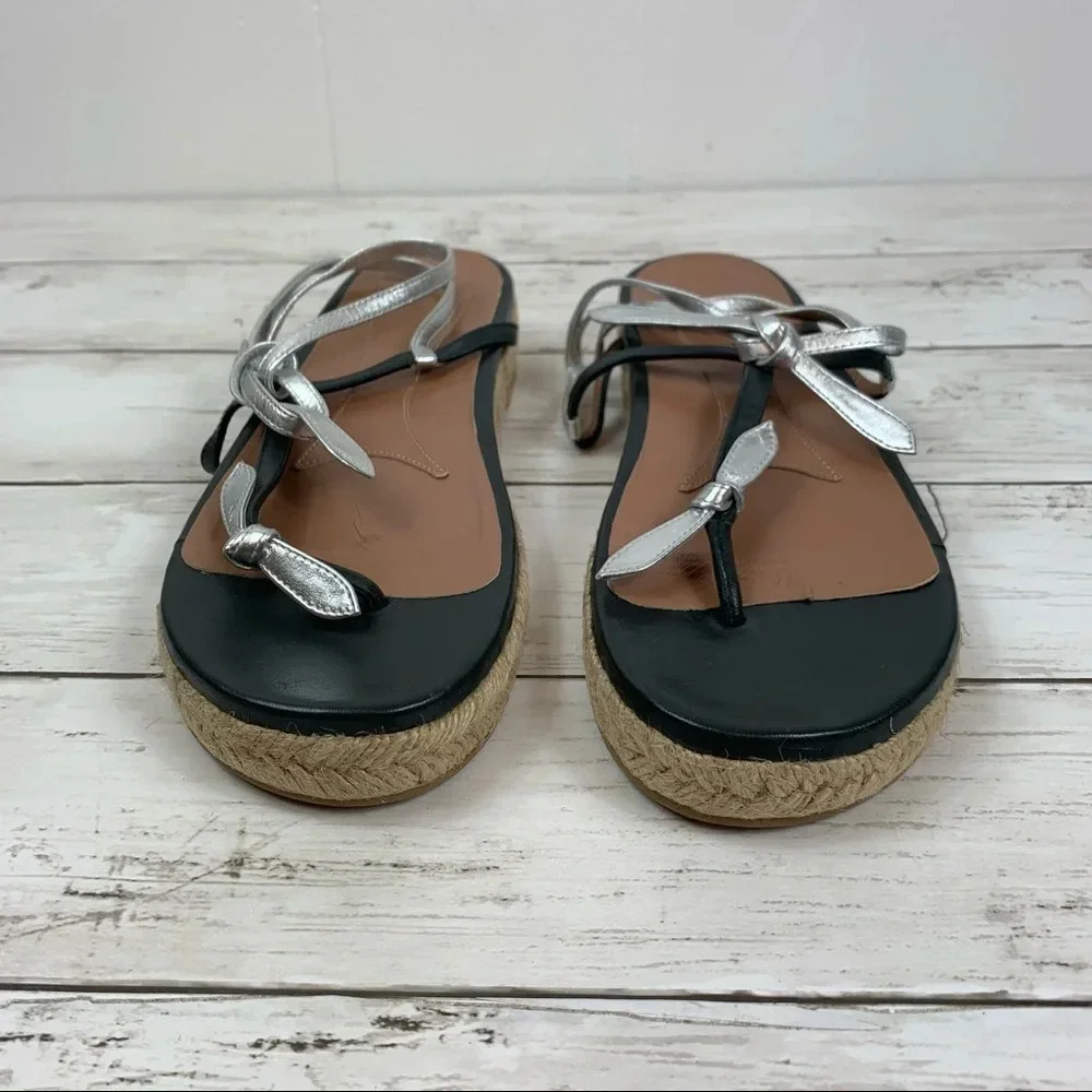 Marni T Strap Leather Sandals Espadrille Platform
